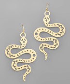  Brass Snake Filigree Earrings