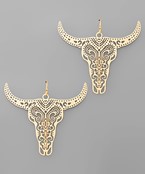  Brass Bulls Filigree Earrings