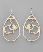  Elephant Dangle Teardrop Earrings