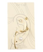  Ring & Long Curved Bar Ear Cuff Set