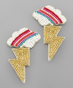  Cloud & Lightning Beads Earrings