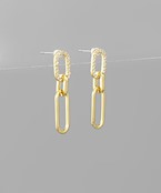  Brass Oval Linked Earrings