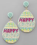  Easter Beaded Egg Earrings