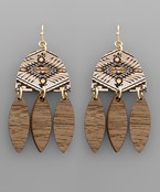  Wedge & Marquise Wood Earrings