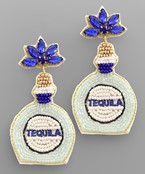  Beaded TEQUILA Bottle Earrings