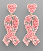  Pink Ribbon & Heart Earrings