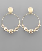  Floral Delft Circle Earrings