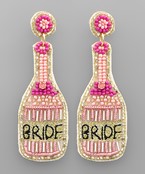  Beaded BRIDE Bottle Earrings