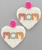  MOM Heart Earrings