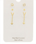  Arrow & CZ Earrings Set