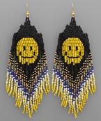  Smile Face Bead Tassel Earrings