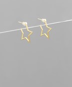  15mm Brass Star Earrings
