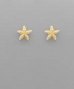  Brass Starfish Studs