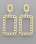  Chain Shape Rectangle Earrings
