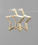  30mm Brass Star Earrings