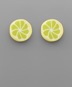  Lemon Slice Round Earrings
