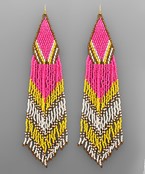  Rhombus Beads Tassel Earrings