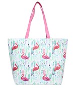  Flamingo & Leaf Print Tote