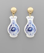  Chinoiserie Pottery Earrings 