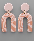  Clay Patterned Arch Earrings