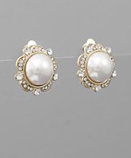  22mm Pearl Clip on Earrings
