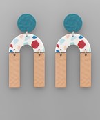  Arch & Color Coated Bar Earrings