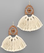  Aztec Wood & Tassel Earrings