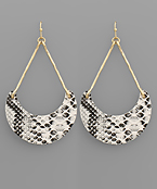  Snake Crescent Drop Earrings