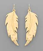  Feather Shape Metal Earrings