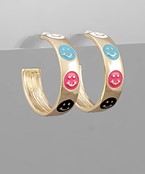  Epoxy Smile Face Hoops