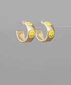  15mm Epoxy Smile Face Hoops