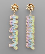  HAPPY BIRTHDAY Ballon Earrings