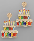  HAPPY BIRTHDAY Cake Earrings