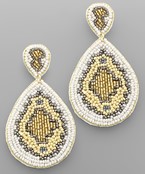  Pattern Beads Teardrop Earrings