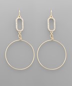  Oval Paved Circle Earrings
