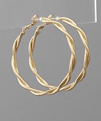  50mm 2 Row Twisted Hoops