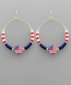  Patriotic Bead Circle Earrings