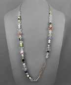  Resin & Multi Bead Chain Necklace