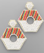  Beaded Hexagon Earrings