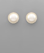  Crystal Trimmed Pearl Earrings