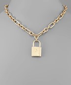  Initial Lock Chain Necklace