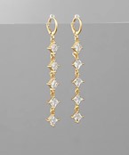  Crystal Row Drop Earrings