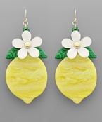  Lemon & Flower Earrings