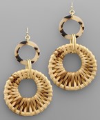  Ratan & Acrylic Circle Earrings
