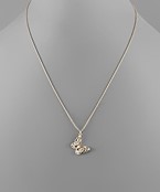  Brass Butterfly Glass Necklace