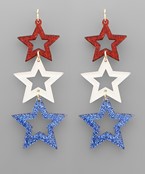  3 American Star Earrings