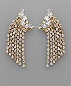  Bead & CrystalTassel Earrings