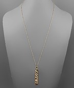  Tiger Print Rectangle Necklace