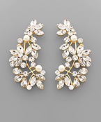  Crystal Leaf Earrings