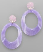 Acrylic Gradual Oval Earrings